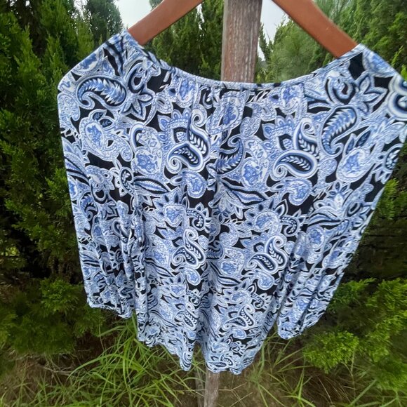 Women's Medium Will Smith Blue Paisley Tunic - Picture 3 of 16